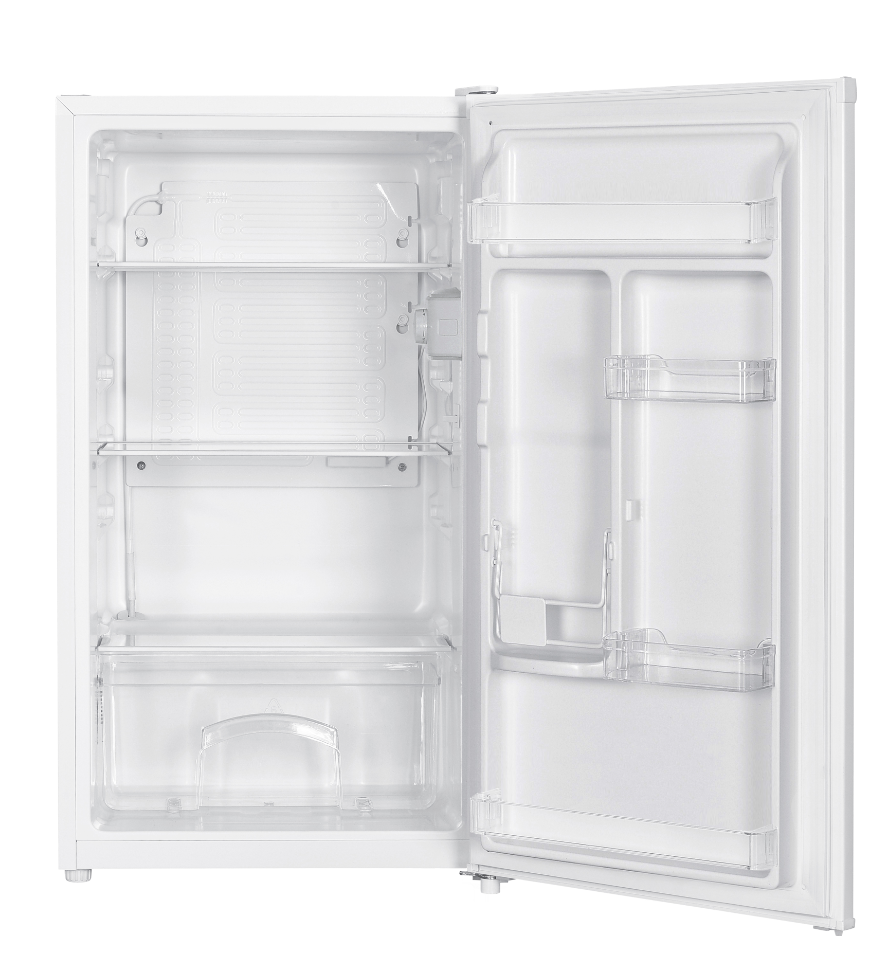 Beko - Energielabel E Statisch 39 dBA Klimaatklasse N-ST Rotatieregelaar op zijwand Inhoud 88 l 1 groentelade 3 legplanken 2 verstelbaar Omkeerbare deur Glazen legplank Verlichting Heldere LED op zijwanden 850 x 480 x 450 cm Wit