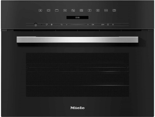 Miele H 7145 BM OBSW - Inbouwoven - Combi-oven, Obsidiaanzwart, Blackline, 45 CM, 45 CM, DirectSensor S, 1000 W, 43 L, Quickstart, PopCorn, 30 Aut. Prog., WifiConnect, 1 glazen schaal, Perfect Clea