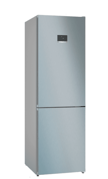 Koelkast Combi Bosch Koelkast - vrijstaand Serie 4 Bottom-Freezer NoFrost Koelk. VitaFresh 218 l, diepvr. 103 l****, indoorelectronic, horizontaal geïnt. handgreep, 186 x 60 x 66,5 cm InoxLook deuren D KGN367LDF