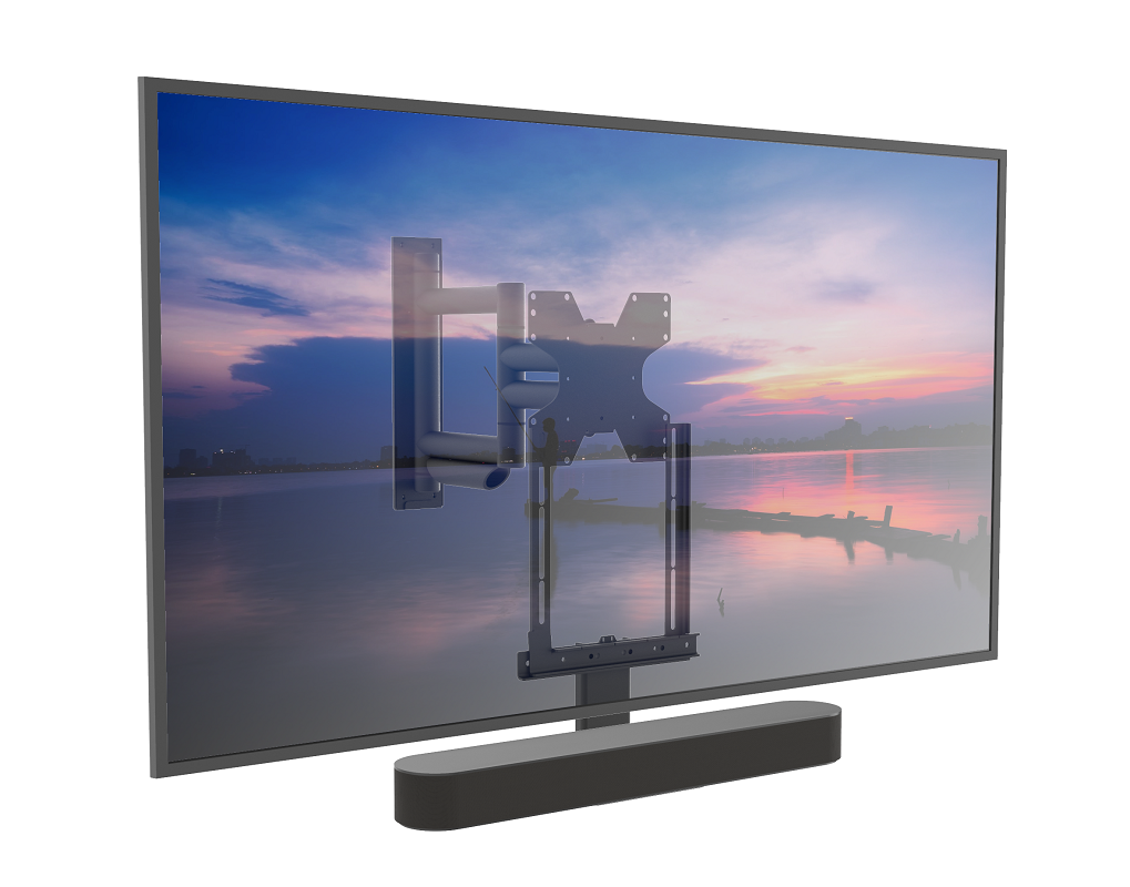 Cavus Premium draaibare muurbeugel met Sonos BEAM frame zwart